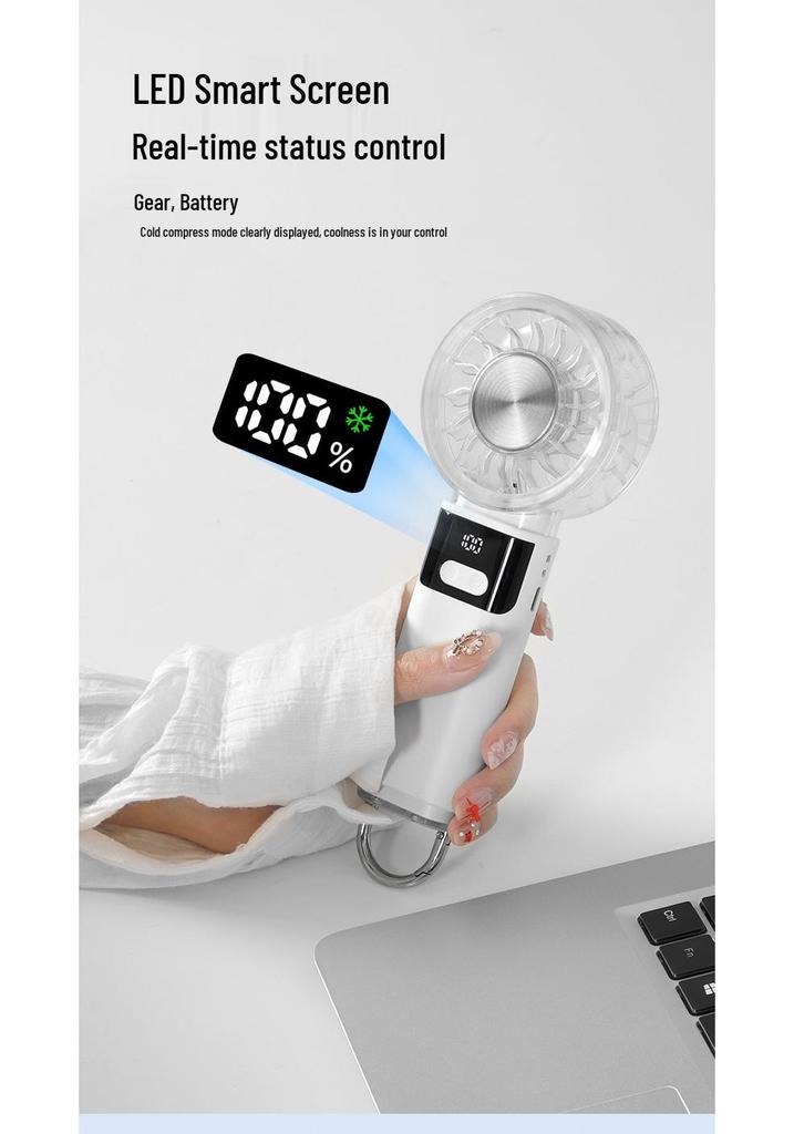 2026 Portable Handheld Fan: 100 Speeds, USB Charging, Foldable Carabiner Design
