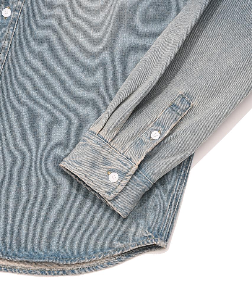 WACKY WILLY Washed Denim Long Sleeve Shirt Blue