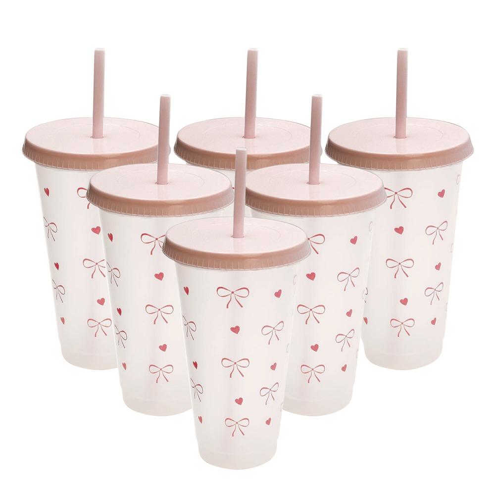 1/4/6Pcs  24oz/700ml With Lids Sippy Summer Sippy Cup Large Capacity Water Cup Drinking Kettle
