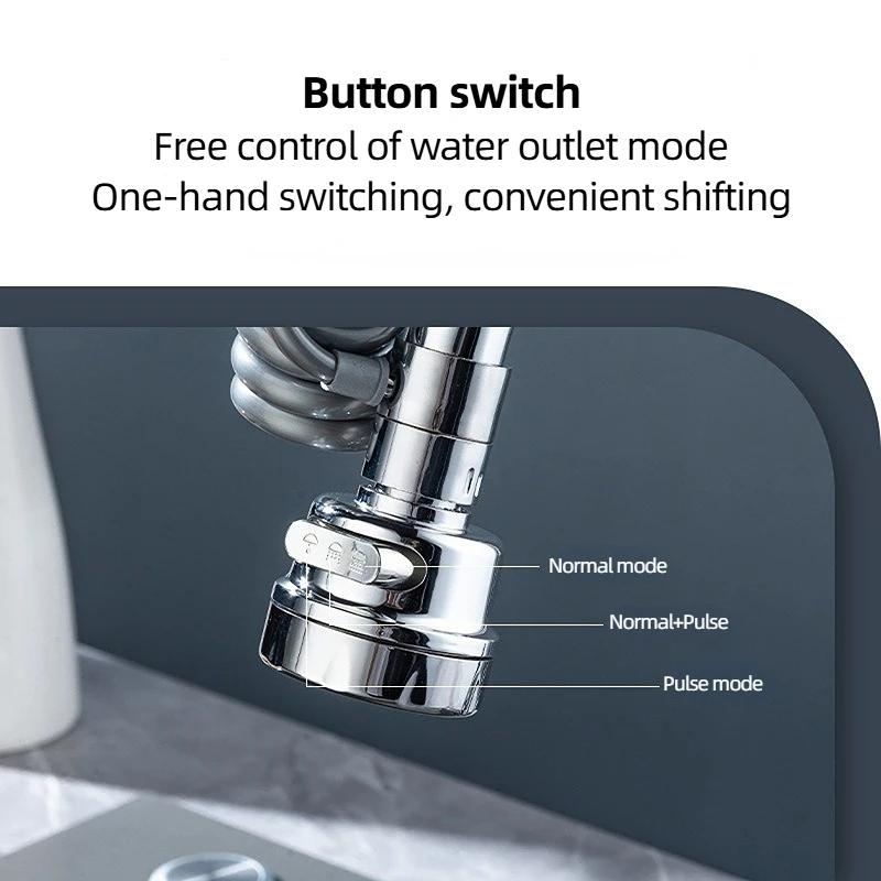 3 Modes Extendable Faucet Sink Faucet 360° Rotation Filter Extension Tube Shower Water Saving Tap Universal Kitchen Accessories