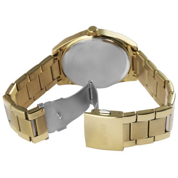 Montre bracelet homme - Nikolle - Doré acier inoxydable - Boîtier 44 mm - Quartz
