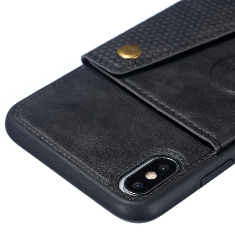 Dla iPhone XS Max 6,5-calowy futerał na telefon Ochronna tylna pokrywa z uchwytem na kartę