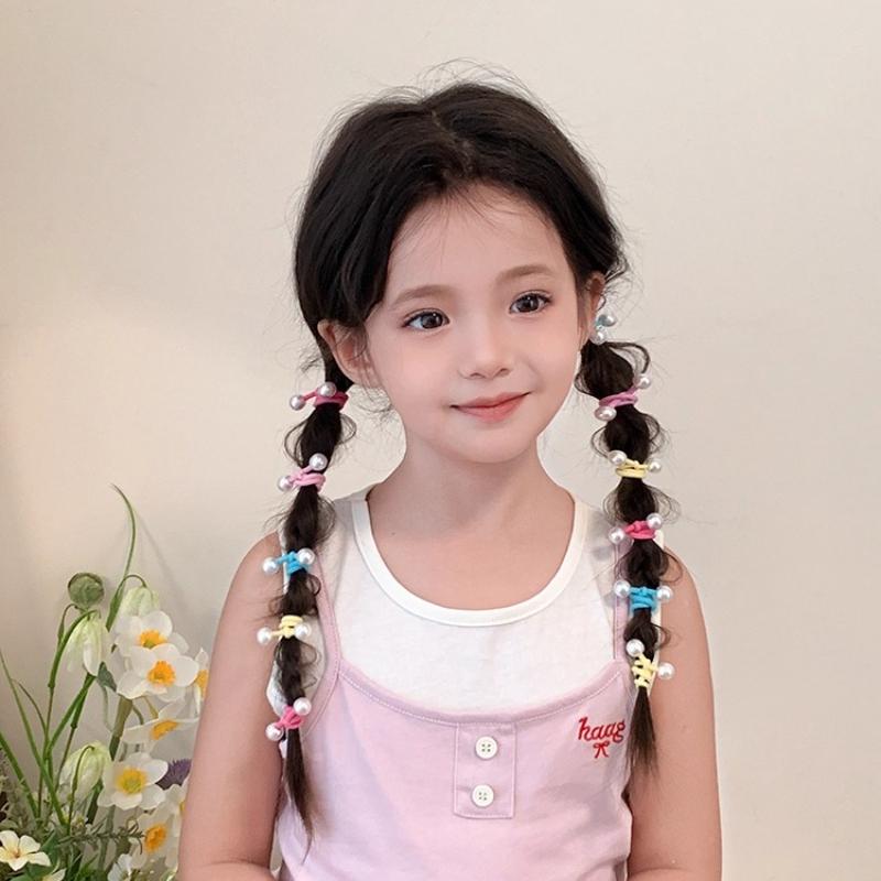 10Pcs Children's Elastic Hair Bands Candy Color Baby Girls Hair Rope Ties Ponytail Holder Rubber Band Hair Accessories Headwear