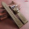 Handcrafted Cowhide Leather Strap Ventilated Design Watch Band 18mm 20mm 22mm for Omega Vintage Green Brown Black Men's Bracelet