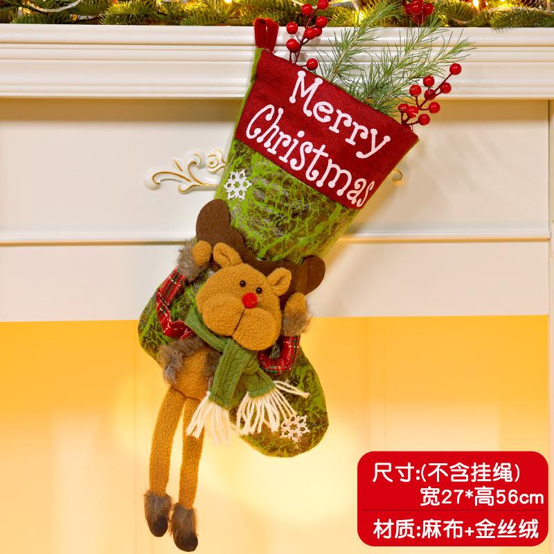 Christmas Stockings Socks Santa Snowman Hanging Xmas Tree Ornaments Christmas Decor for Home New Year Navidad Candy Gift Bags