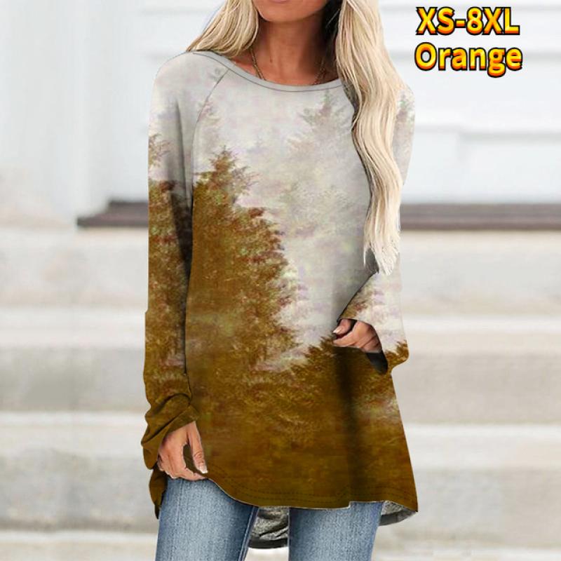 Классический изысканный женский повседневный свободный топ с круглым вырезом и длинным — фото 11