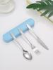 3pc Portable suit students go to school dining suit his knife and fork spoon with receive a case