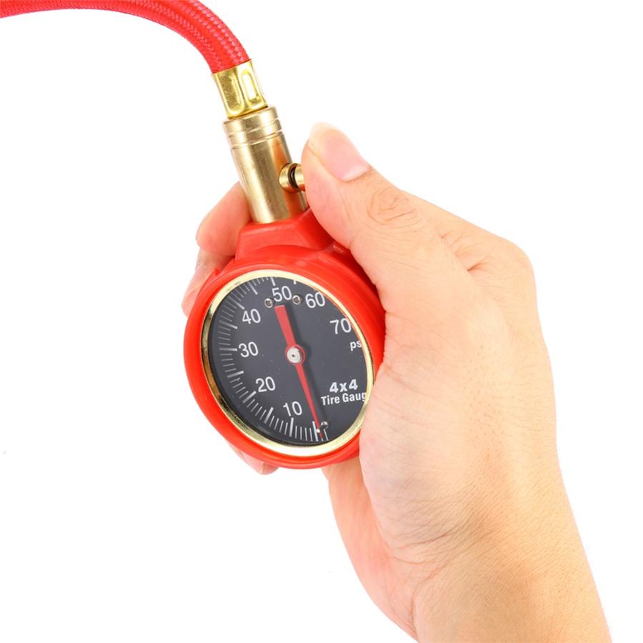 0-75PSI Tyre Deflator Rapid Tire Air Pressure Gauge Pointer Type Dial Valve Tool