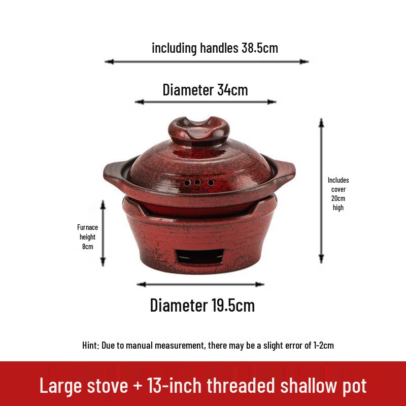 Commercial Red Threaded Ceramic Casserole Pot