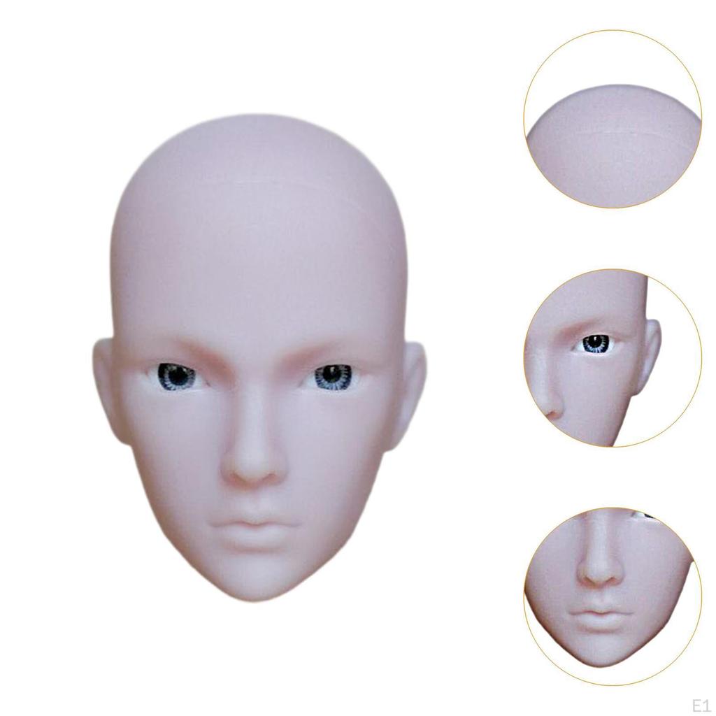 1/6 Scale BJD Doll Head Sculpt Natural Skin Parts Supplies for 12 inch Body Unpainted