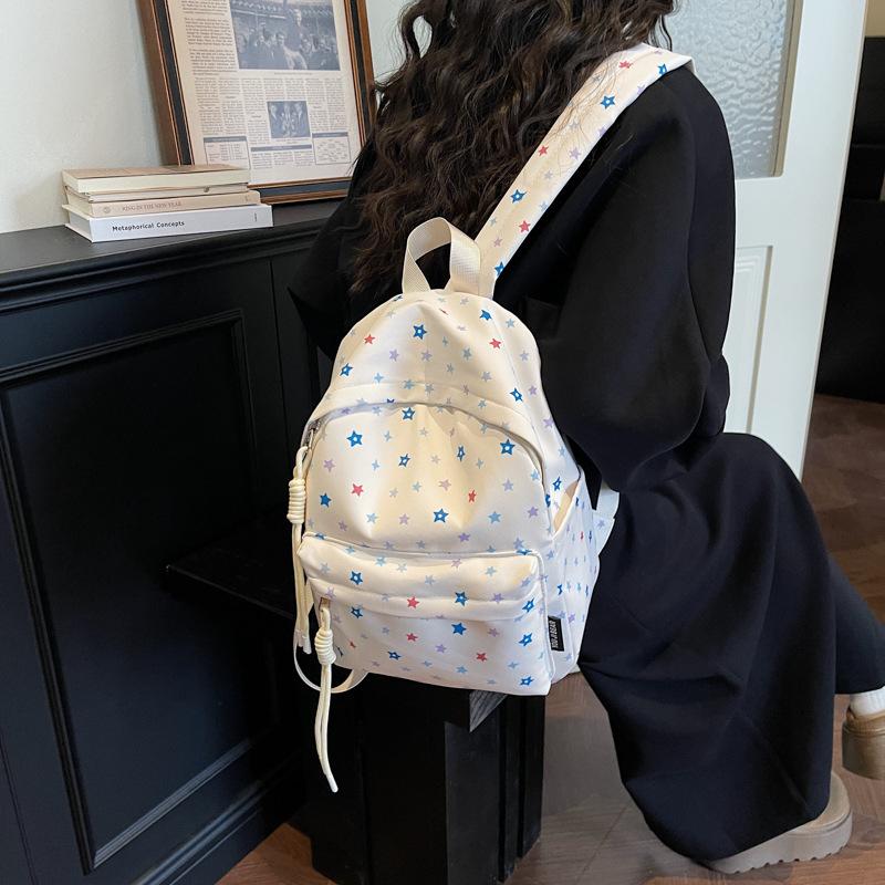 Schoolbag New Women's College Style School Bag Junior High School Student Star Large Capacity Simple Versatile High Value Backpack