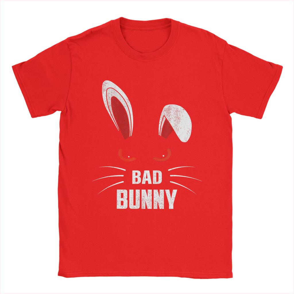 Bad Bunny Scary Rabbit Cool Animal Lover T Shirt Mens 100 Cotton Vintage TShirt Crewneck Tees Short Sleeve Clothes Graphic