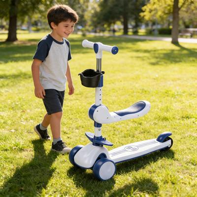 3 Wheel LED Light Up Scooter with 3 Wheels   Handlebar and Removable Seat Folding Scooter for Outdoor Activities