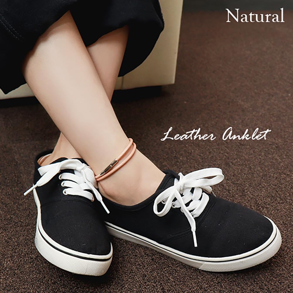 Close To Me Special Edition Leather Anklet (Brown, Size L) for Men