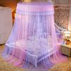 Elegant Blonder Seng Baldakin Myggnett Dome Hengende Blonder Insektsnett Kryptering Heving Tak Princess Dome Court