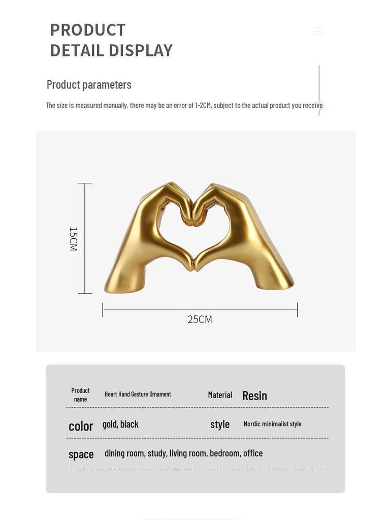 Heart-In-Hand Resin Ornament: Bedroom & Desktop Decor Gift