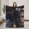 Leon Kennedy Resident Evil Quality Warm Throw Blanket for Winter  Fashionable Bedspread for Living Room Bedroom Ideal for Men an