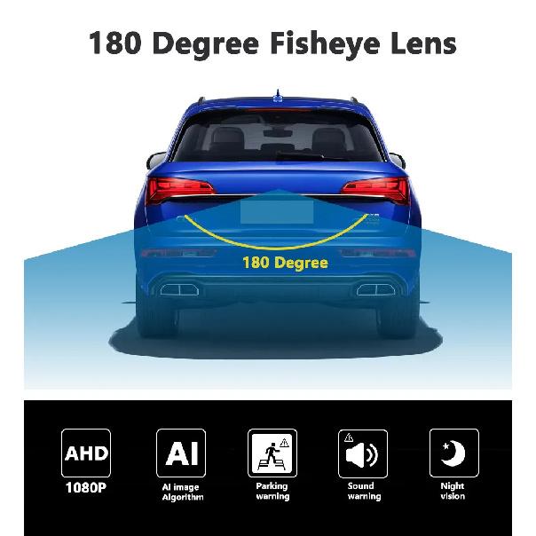 Smartour AHD 1080P AI Smart Intelligent Tracking Recognition Car Rear View Parking Camera Pedestrian/Vehicle Detection Reversing