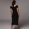 2026 Summer Trendy Women's One-Shoulder Ribbed Long Slim Fit Dress - European & American Style