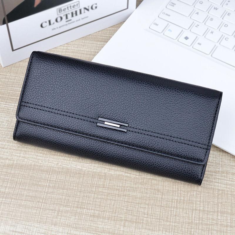Fashion Long Wallets Soft Leather Tri-fold Card Holder Purses for Women Ladies Handbags GZW