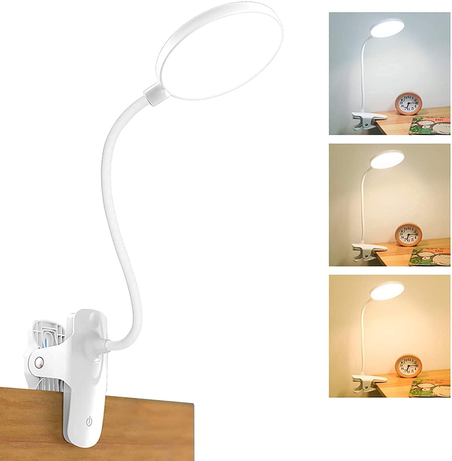 

Mefine Clip-on Reading Light, Music Stand Light, 3-Level Color Temperature Dimming, USB RechargeablePlug-in Compatible, 4.5W, Handheld, 2500mAh, 20
