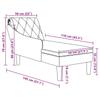 Chaiselongue with Cushion and Right Armrest Cloud Grey Fabric