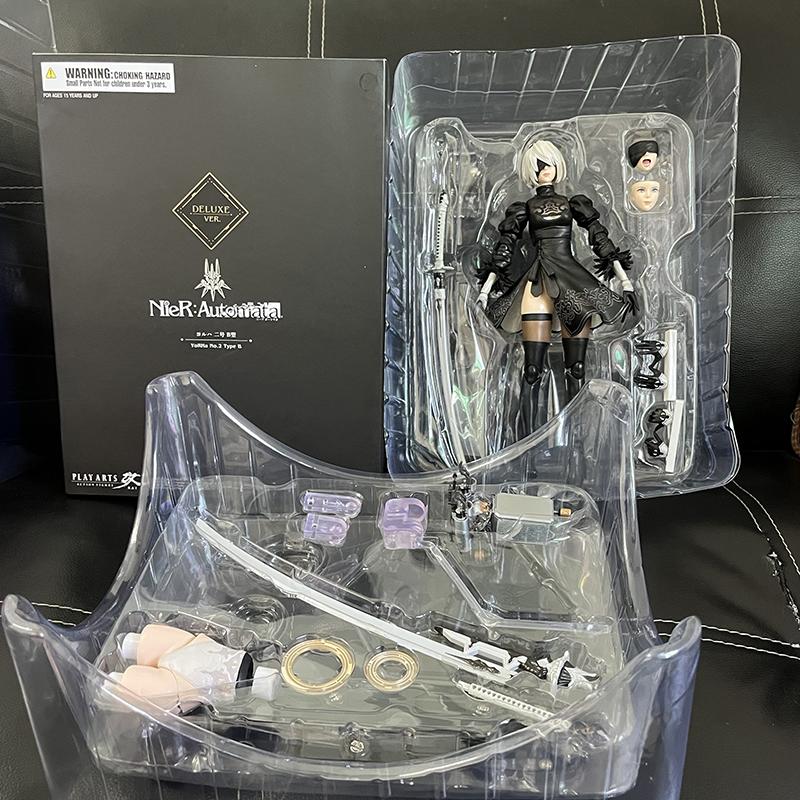 Play Arts Kai NieR:Automata 2 Type B 2B Action Figure DX Deluxe Edition Movable PVC Figure Model Toys Joint Movable Doll Gift