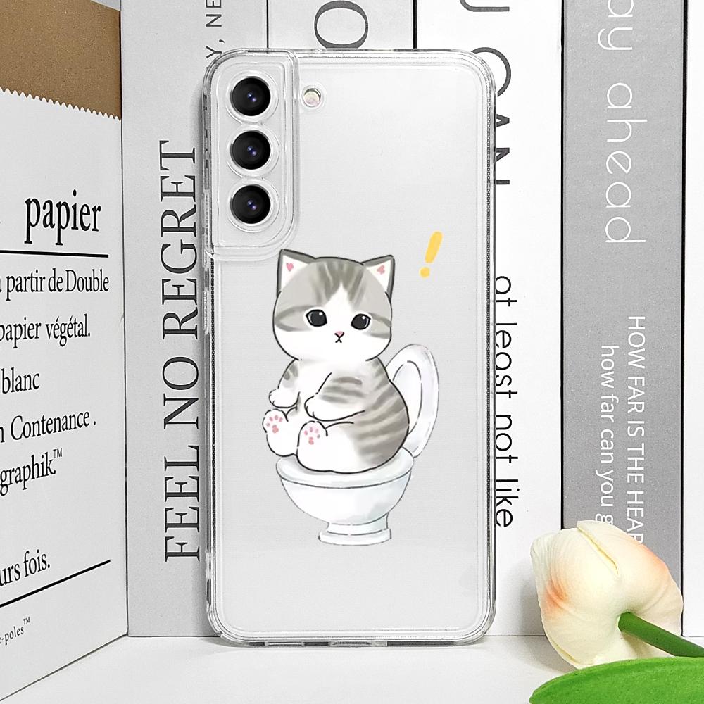 Cute Animal Cat Couple Lovers Phone Case for Samsung Galaxy A55 A54 A53 A52 A51 A70 A32 A31 A22 A13 4G 5G Clear Soft Cover Shell