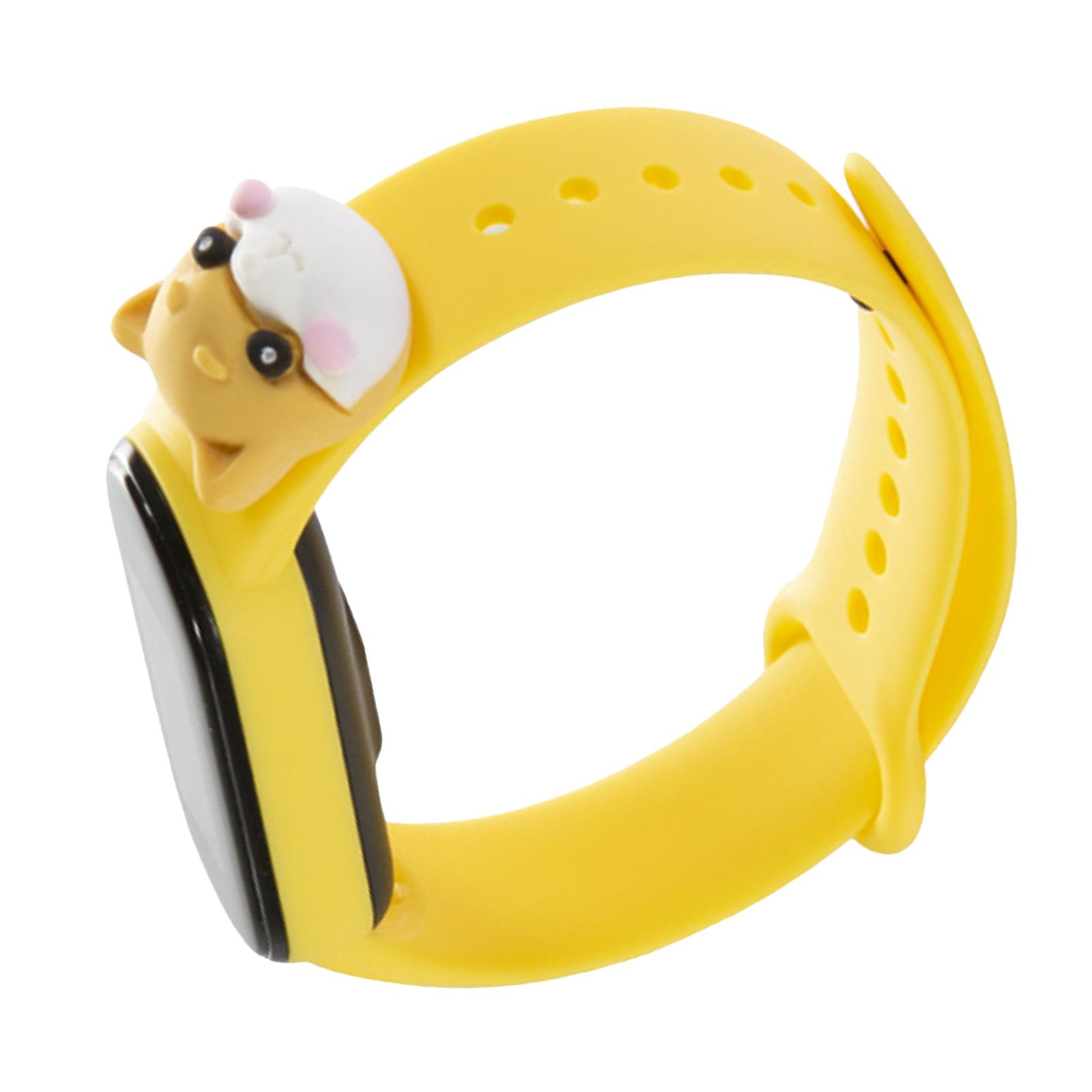 

LED Children Cartoon Sports Watch LED Waterproof Touch Student Electronic Watch with Figure DecorationYellow with Dog