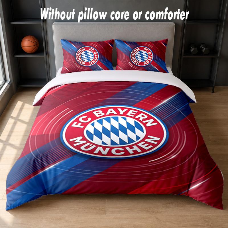 Set Biancheria da Letto Design Bayern Monaco 1 Copripiumino + 2 Federe Morbido Traspirante Biancheria da Letto per la Casa