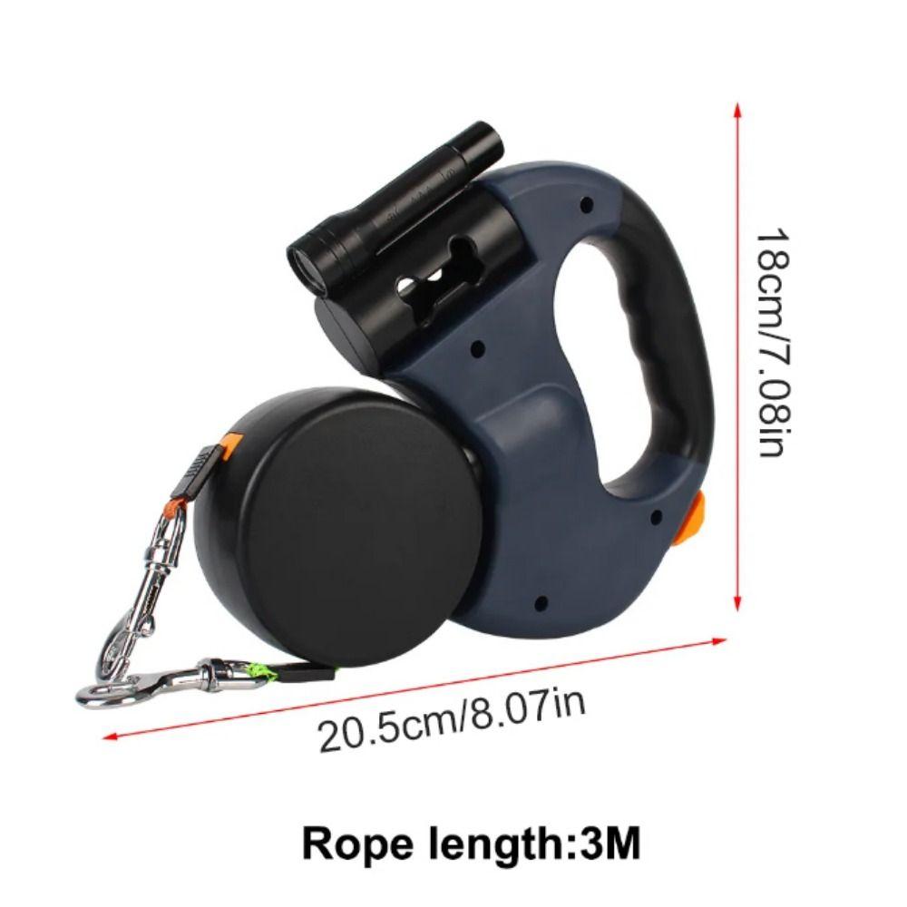 With Lights Dual Retractable Rotation Rope Reflective Dogs Auto Retractable Belt Walking