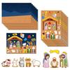 12Sheets Eid Mubarak DIY Stickers Kids Puzzle Game Toys Islam Muslim Party Supplies 2026 Ramadan Home Decoration Wall Sticker