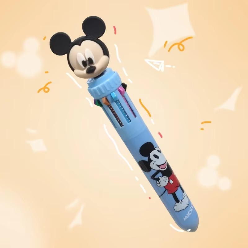 MINISO Cartoon Characters Anime Cartoon Creative Press Ten Color Ballpoint Pen Student School Supplies Holiday Gift