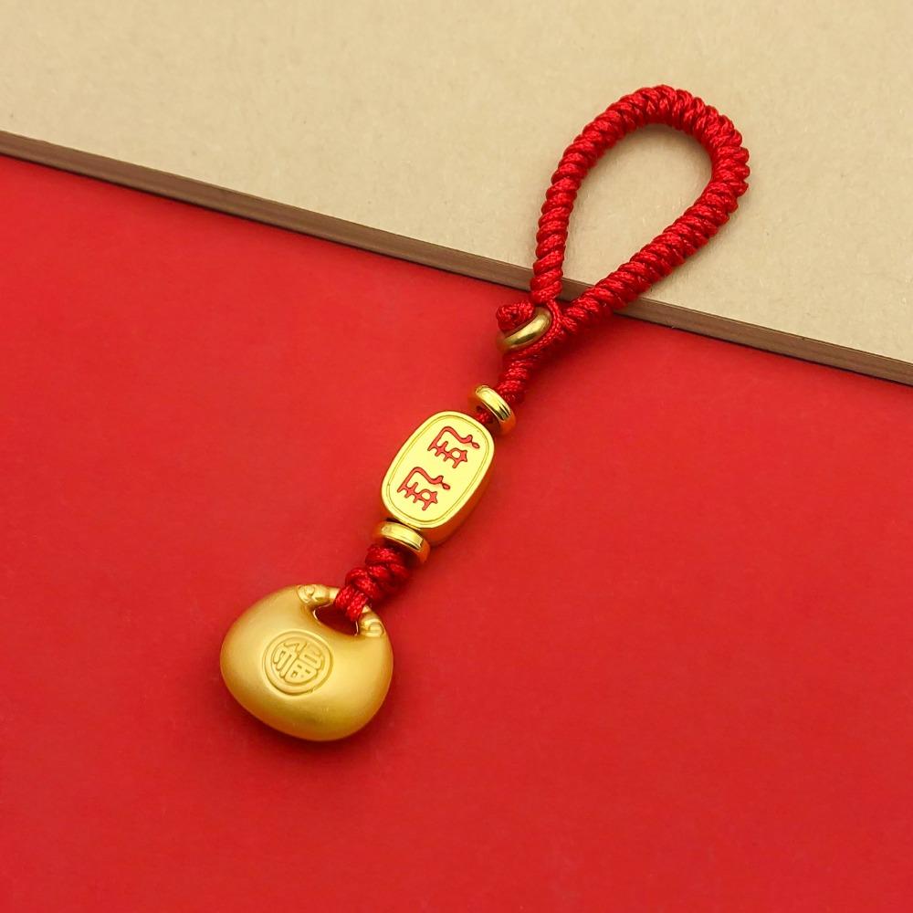 Rope Woven Lucky Keychain Chinese Style Car Keyring Creative Fortune Bag Pendant  Women