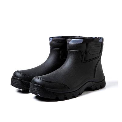 Lietus zābaki Ūdensizturīgi pavasara ziemas apavi Vīriešu lietus zēnu ūdens gumijas melni puszābaki uzvelkami Botas