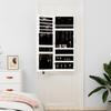 Jewelry Cabinet with Mirror Wall Mountable White 37.5 X 10 X 106 Cm