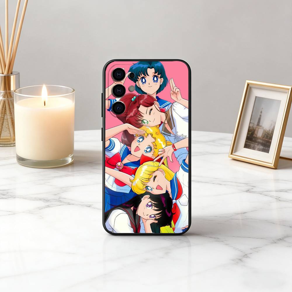 Cute S-Sailor M-Moons Usagi Tsukino Phone Case For Samsung S25,S24,S21,S22,S23,S30,Ultra,S20,Plus,Fe,Soft Silicone Black Cover