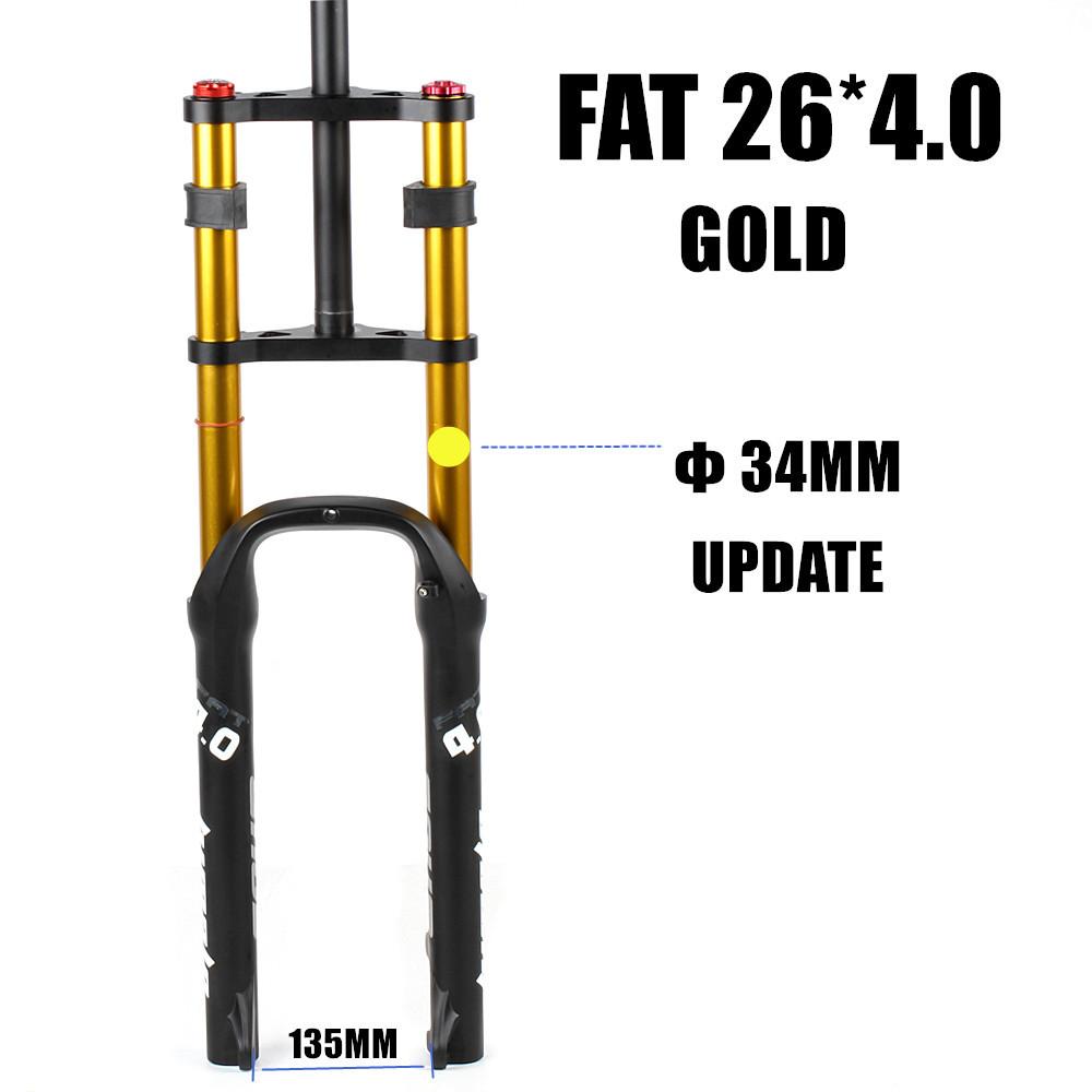 HIMALO 26 Zoll Fat Tire Schnee-Fahrradgabel 34mm Übergröße 135mm Ausfallende Luftfederung mit einstellbarer Dämpfung Fahrradzubehör
