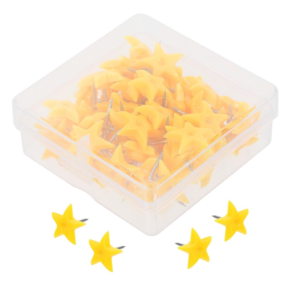 50Pcs Fun Star Head Pins Strong Hold Push Tacks for Wall Cork Board Poster Photo Hanging Office Supplies Classroom Decoration