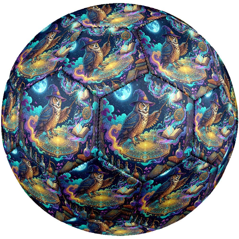 1pc Magical Owl Night Theme Soccer Ball Football, Size 5, Lightweight PVC, Outdoor Training Soccer Ball,Sports Gift t61435