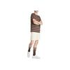 Adidas Originals Striped Round Neck Straight Fit Short Sleeve T-Shirt Men Tops Dark-Brown IR7586