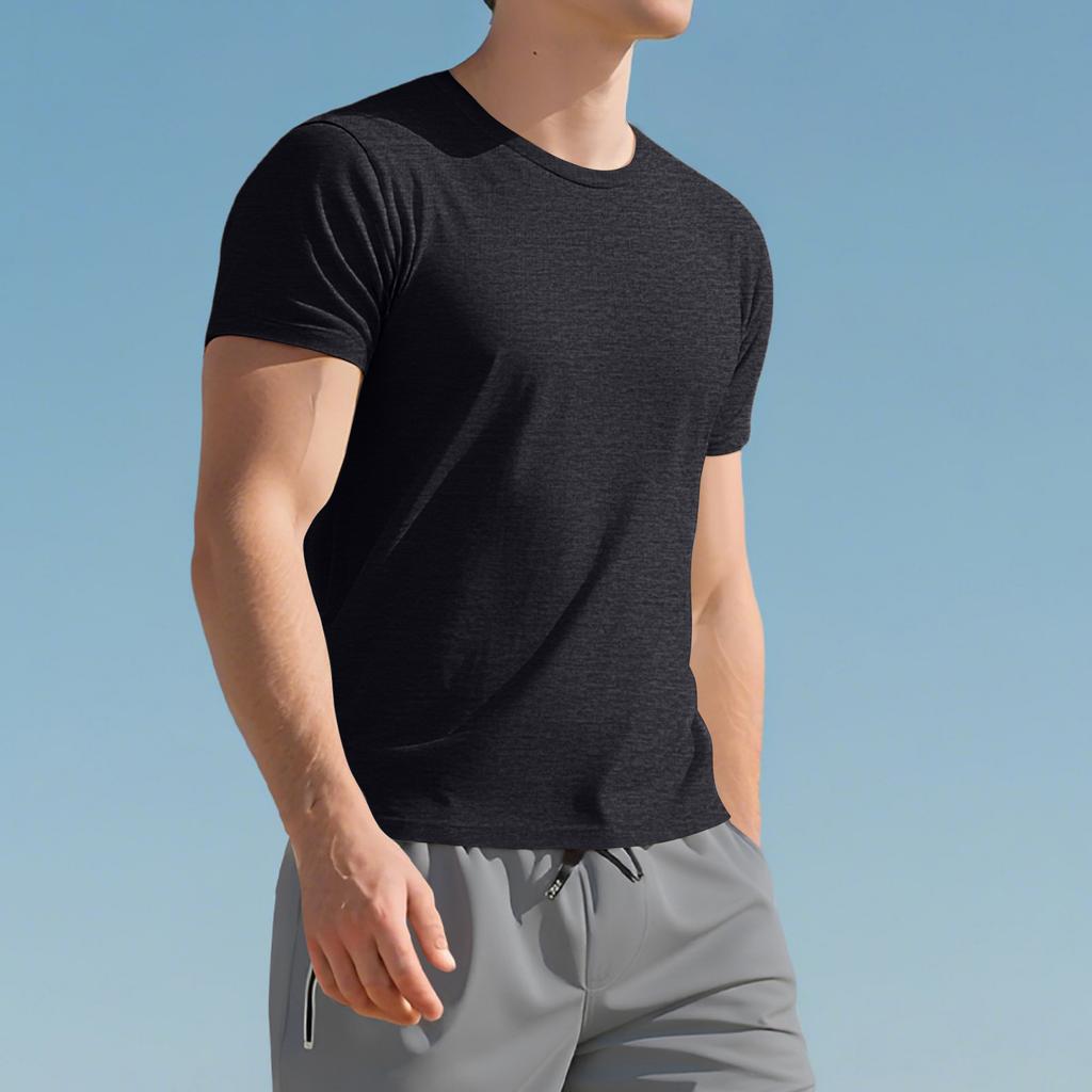 Men's Fitness Casual Breathable Base Sports Running Undershirt Short Sleeves