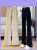 Damen Unifarbene Design-Hose mit weitem Bein und hoher Taille für den Winter, Freizeitkleidung