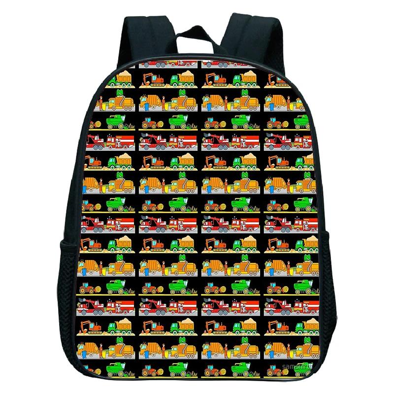 Graafmachine Tractor Print Rugzakken Brandweerauto Boekentas Ambulance Kinderrugzak Jongens Meisjes Kleuterschool Schooltas