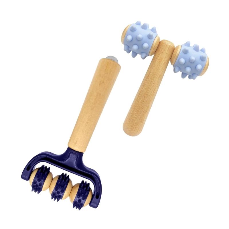 

2PCS Natural Wood Massage Rollers Suitable for Effective Therapy Stimulating Skin Promoting Health Ideal Gift Home Use 1
