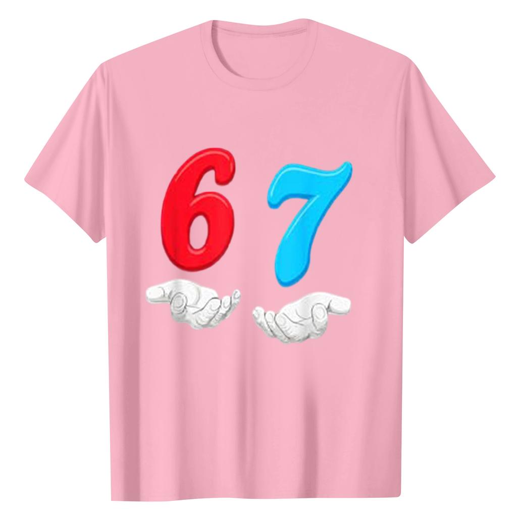 Ladies' Digital Printed Casual Round Neck Short Sleeved Top