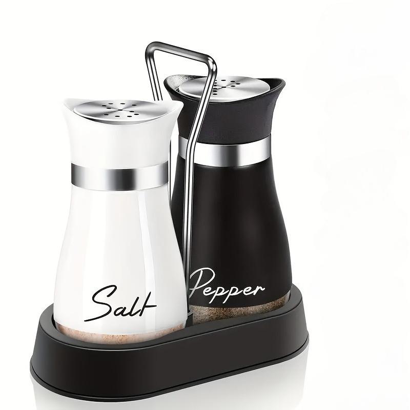 

Набор бутылочек для приправ с перцем и солью, с подставкой для встряхивания, стеклянное основание, крышка из нержавеющей стали, многоразовые.
