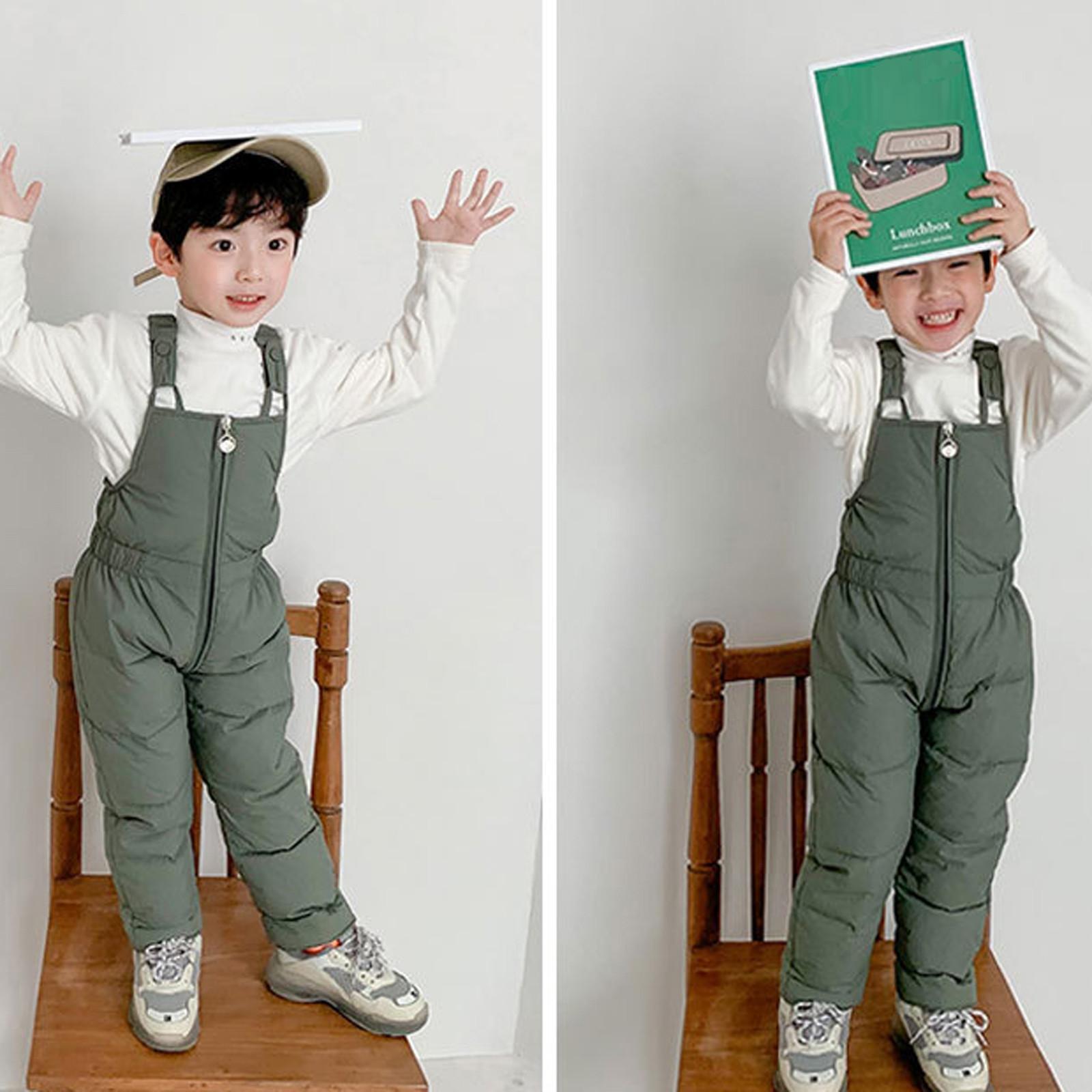 

Детские облегающие однотонные теплые лыжные штаны, уличные лыжные штаны на слинге 120 зелёный