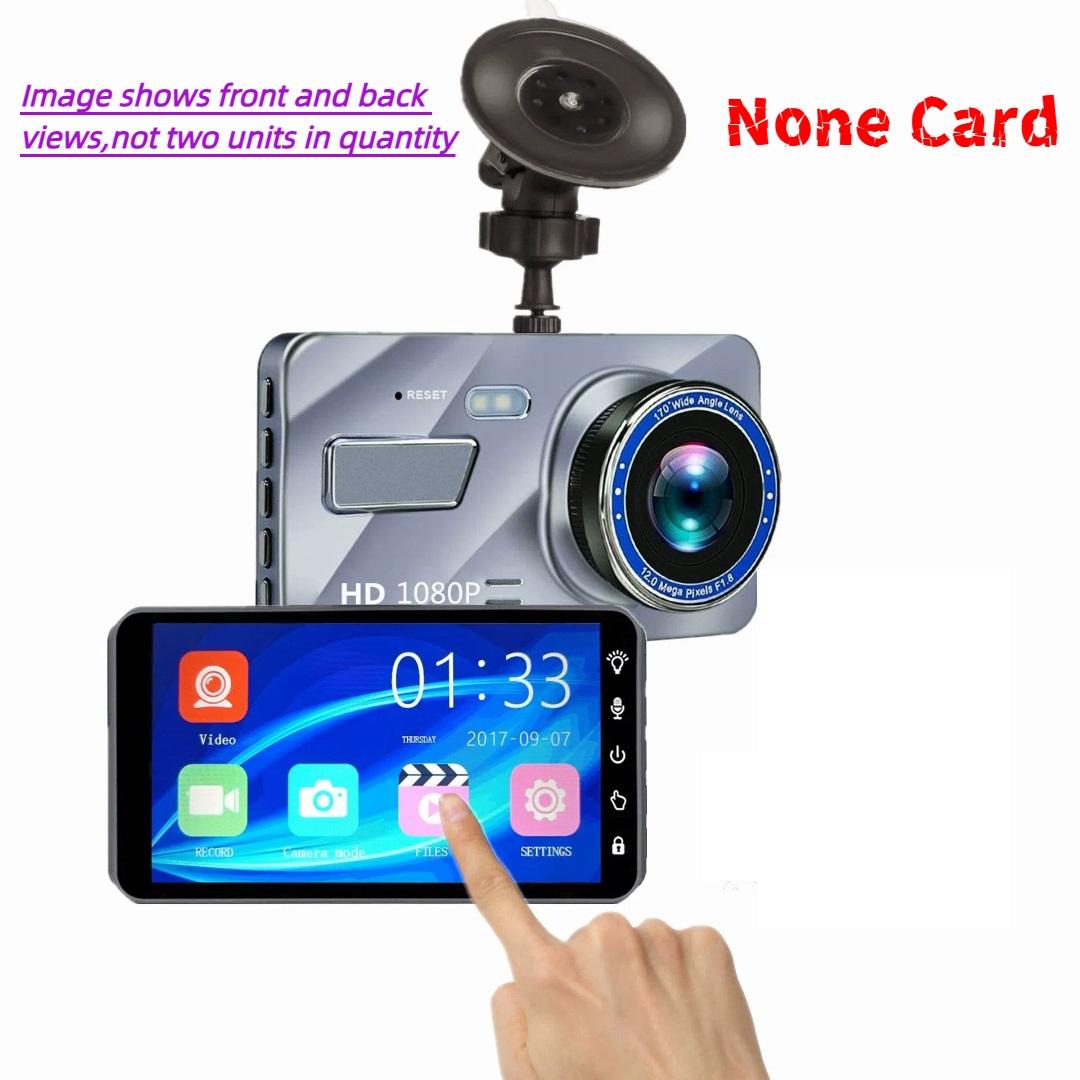 

DVR with Touchscreen, Night Vision, Full HD 1080P Front and Rear Cameras, 4.0-inch In-car DVR, Rearview Mirror Digital Video Recorder 【1 Lens】None Card срібний