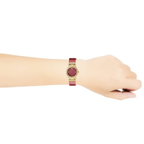 Versace Greca Logo Watch, Red Dial, Stainless Steel, Sapphire Crystal, Quartz Movement, 27mm, VEZ100621, Women's